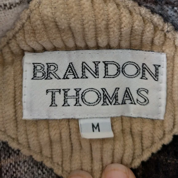 Vintage Brandon Thomas 100% Cotton Tan Corduroy Barn Chore CoatSize M